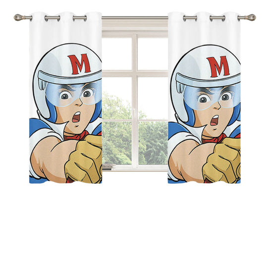 Speed Racer Cartoon Car Peach Skin Window Curtains