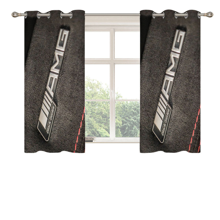 Amg Mercedes Benz Emblem Peach Skin Window Curtains