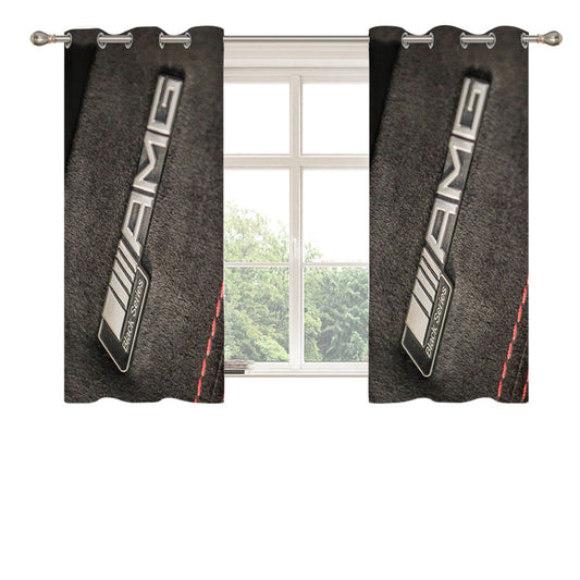 Amg Mercedes Benz Emblem Peach Skin Window Curtains
