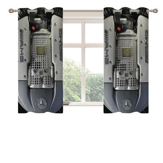 Amg Mercedes Benz Engine Peach Skin Window Curtains