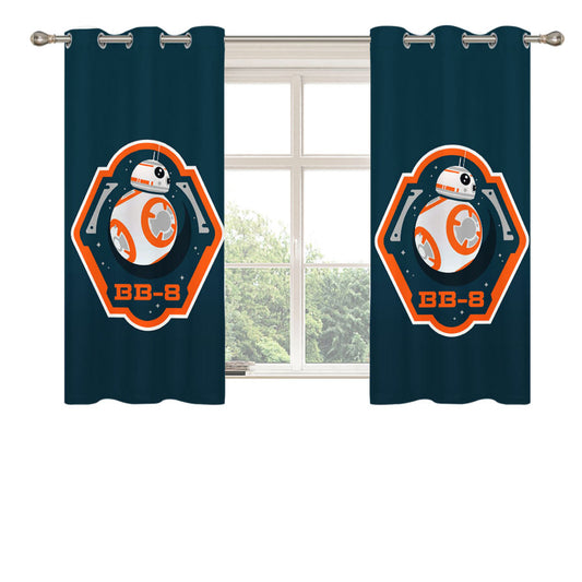 Android Logo Star Wars Peach Skin Window Curtains