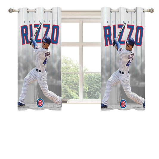 Anthony Rizzo Chicago Cubs Baseball Peach Skin Window Curtains