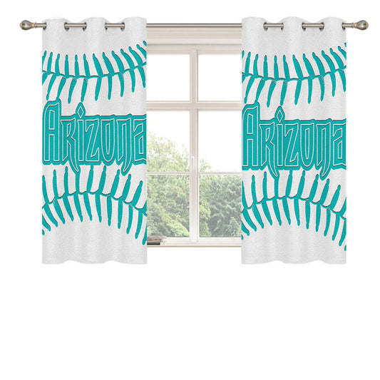 Arizona Blue White Peach Skin Window Curtains