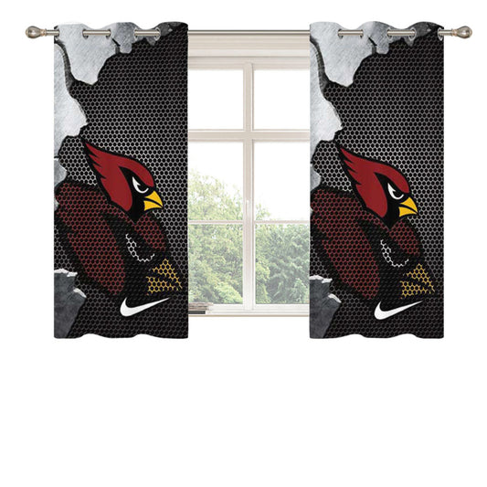 Arizona Cardinals Broken Mesh Peach Skin Window Curtains