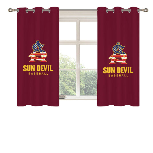 Arizona State Sun Devils Baseball Peach Skin Window Curtains