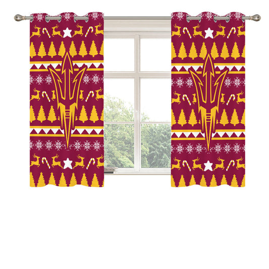 Arizona State University Christmas Sweater Peach Skin Window Curtains