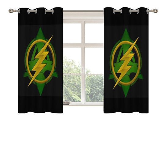 Arrow Vs The Flash Logo Peach Skin Window Curtains