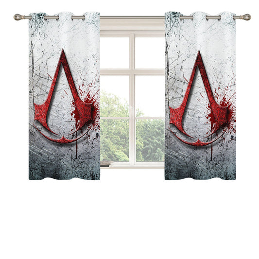 Assassins Creed Logo Peach Skin Window Curtains