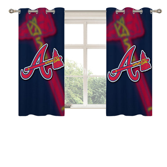 Atlanta Braves Peach Skin Window Curtains