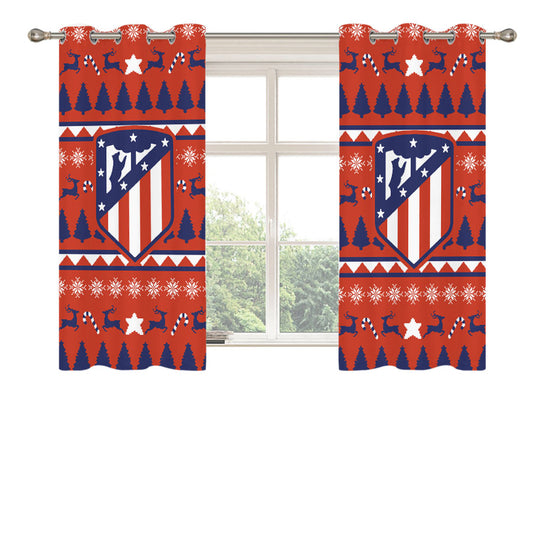 Atletico Madrid Christmas Sweater Peach Skin Window Curtains