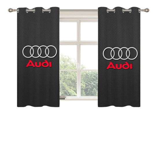 Audi Logo 1 Peach Skin Window Curtains