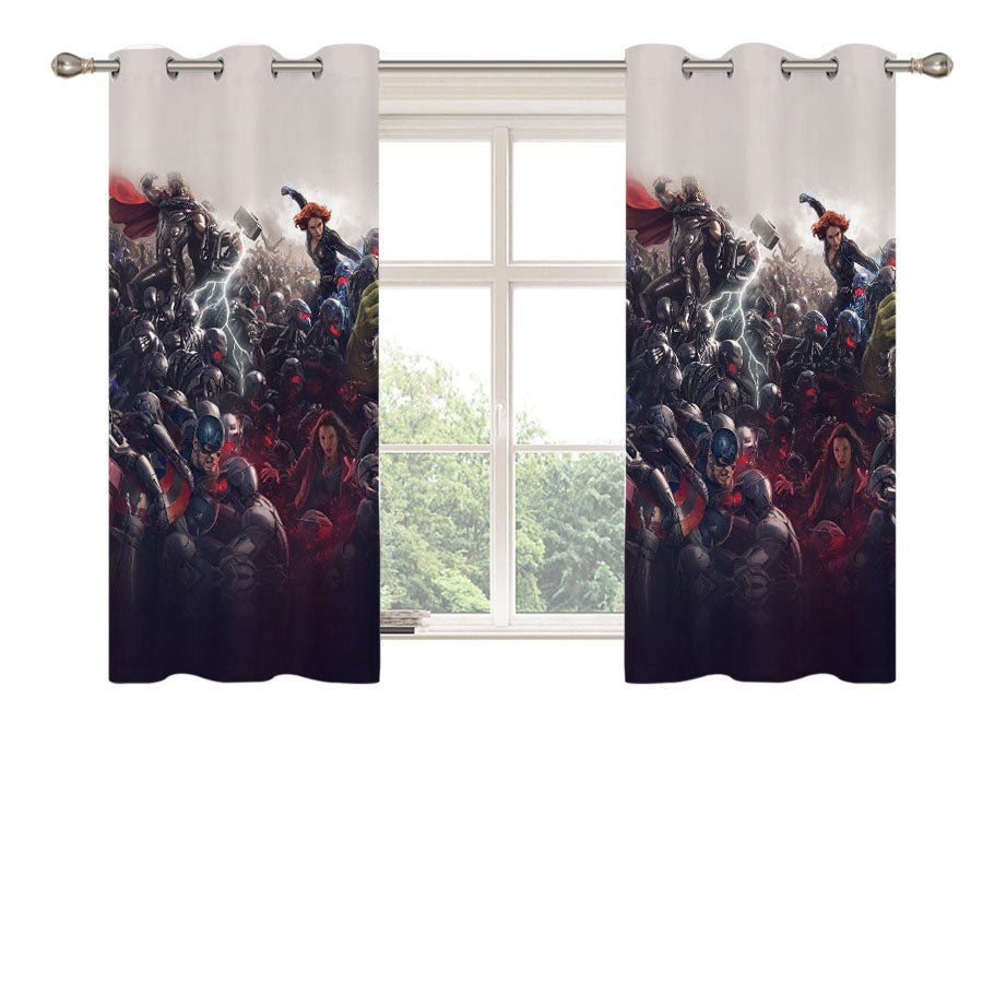 Avengers Marvel Hero Peach Skin Window Curtains