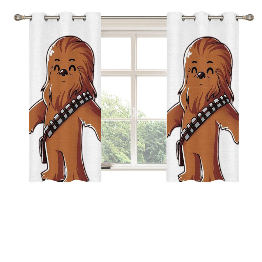 Baby Chewbacca Star Wars Peach Skin Window Curtains