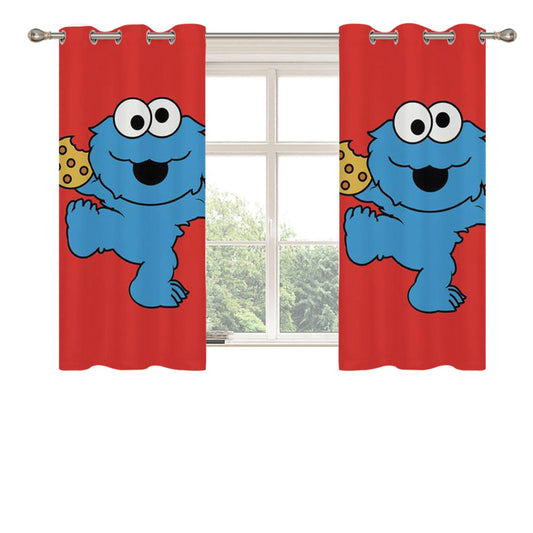 Baby Cookie Monster Peach Skin Window Curtains