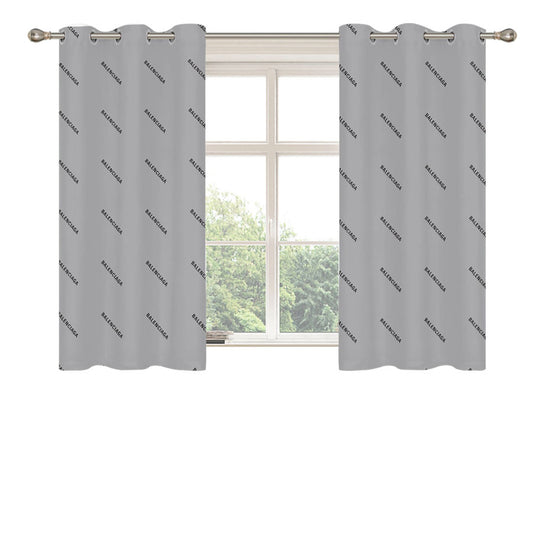 Balenciaga Grey Pattern Peach Skin Window Curtains