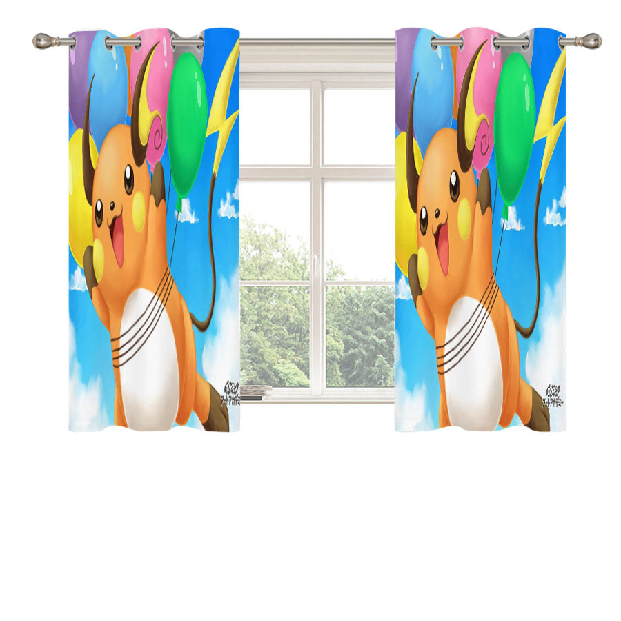 Balloon Pikachu Peach Skin Window Curtains
