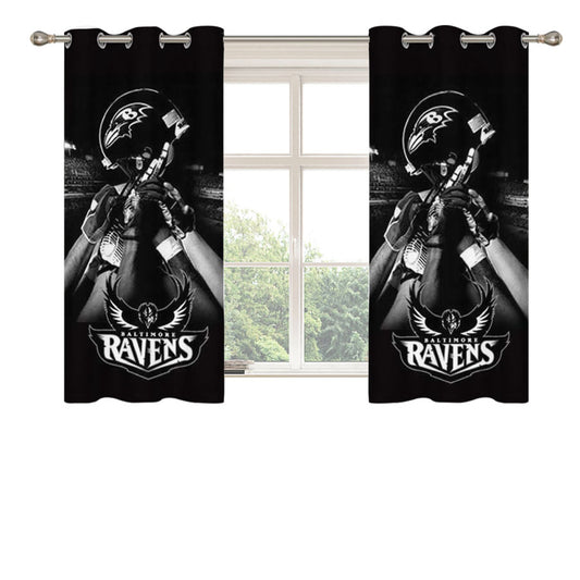 Baltimore Ravens Bw Peach Skin Window Curtains
