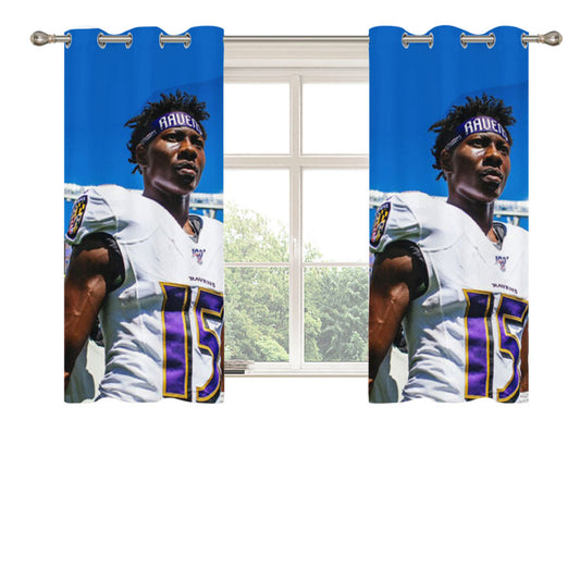 Baltimore Ravens Hollywood Brown Peach Skin Window Curtains