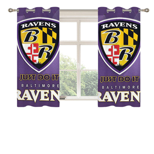 Baltimore Ravens Shield Peach Skin Window Curtains