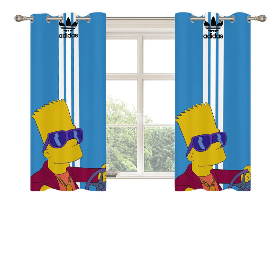Bart Simpson Adidas Peach Skin Window Curtains