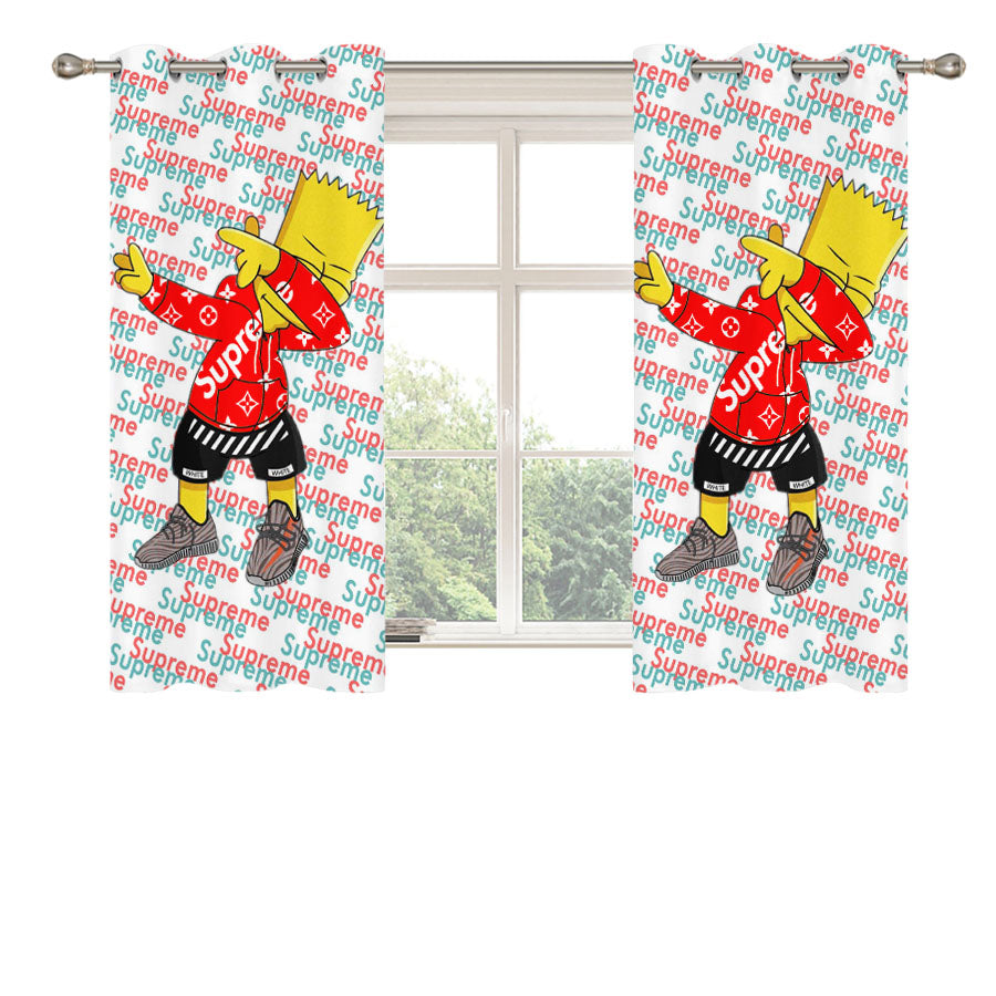 Bart Simpson Dab Peach Skin Window Curtains