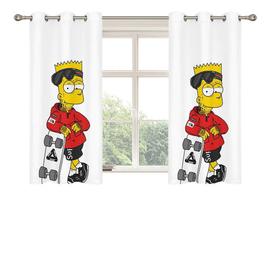 Bart Simpson Hyperbeast Peach Skin Window Curtains