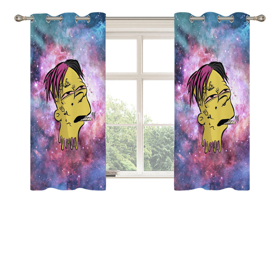 Bart Simpson Lil Peep Cartoon Peach Skin Window Curtains
