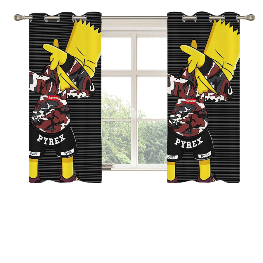 Bart Simpsons Dab Peach Skin Window Curtains