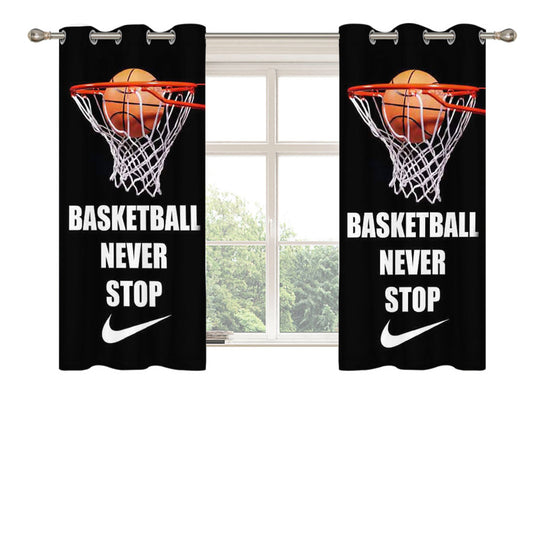 Basketball Never Stop Nike Peach Skin Window Curtains