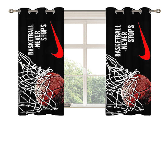 Basketball Never Stops Nike Peach Skin Window Curtains
