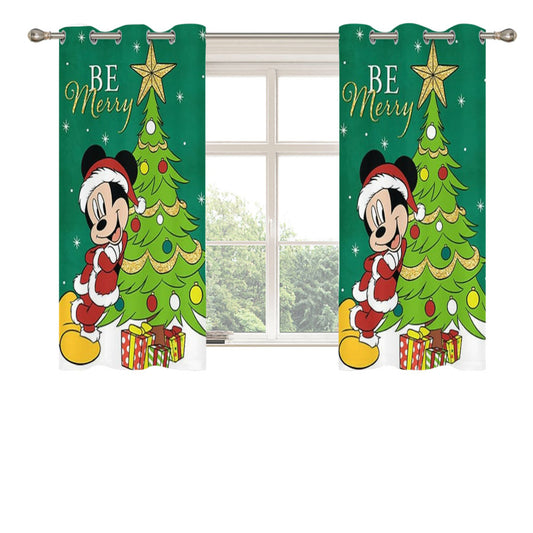 Be Merry Santa Mickey Peach Skin Window Curtains