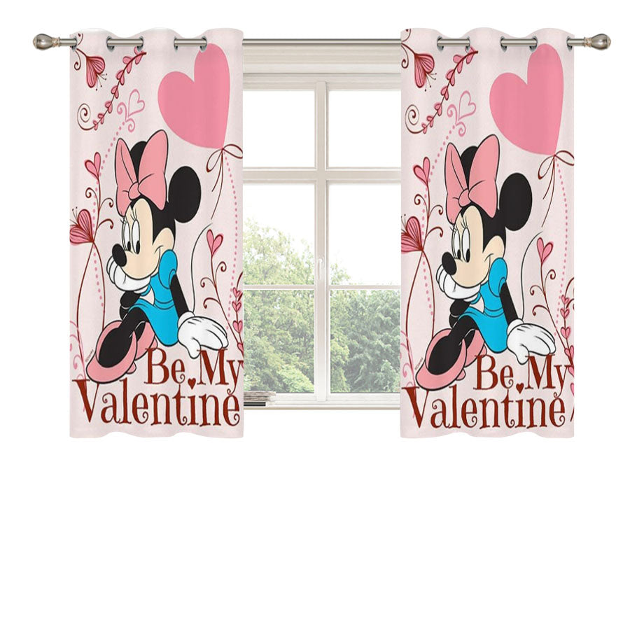 Be My Valentine Minnie Peach Skin Window Curtains