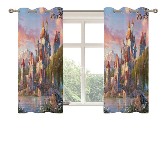 Beauty And The Beast Castle Peach Skin Window Curtains