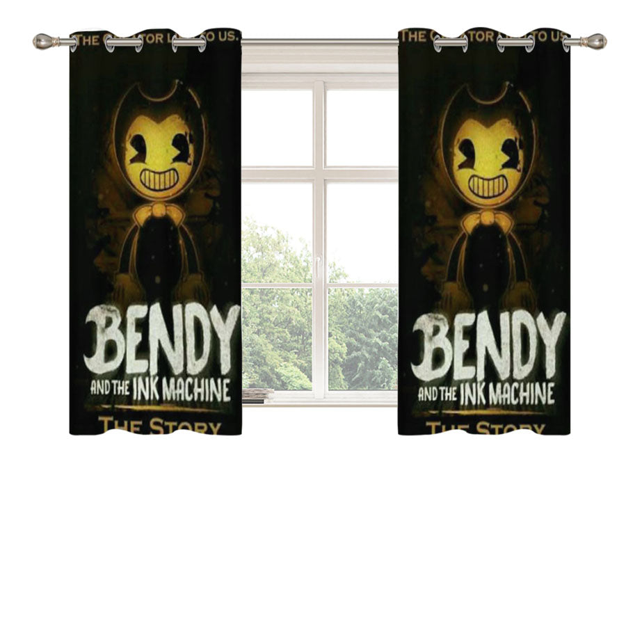 Bendy And The Ink Machine Peach Skin Window Curtains