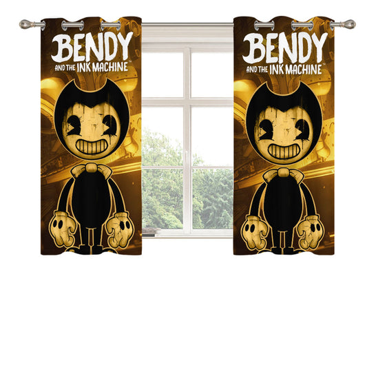 Bendy And The Ink Machine 1 Peach Skin Window Curtains