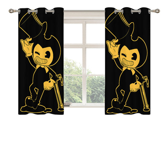 Bendy And The Ink Machine Mascot Peach Skin Window Curtains