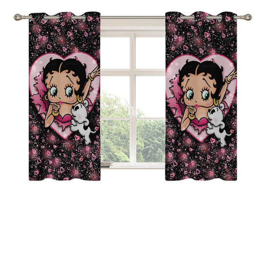 Betty Boop Classic Peach Skin Window Curtains