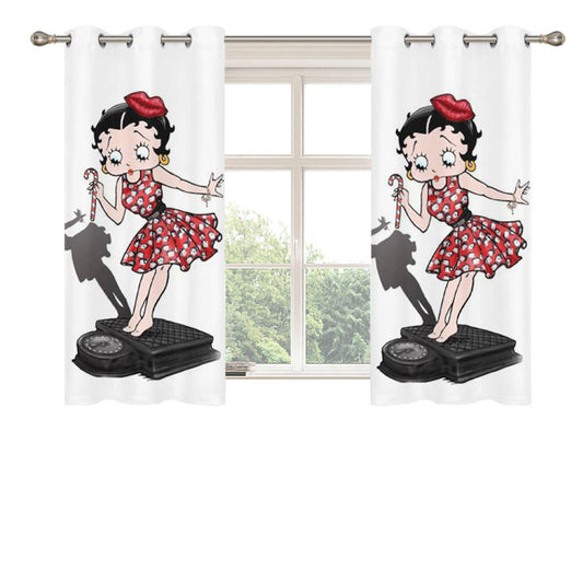 Betty Boop Comic Girl 4 Peach Skin Window Curtains