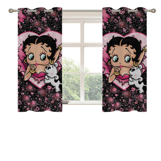 Betty Boop Cut Love Peach Skin Window Curtains
