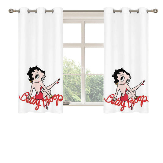 Betty Boop Sexy Red Dress Peach Skin Window Curtains