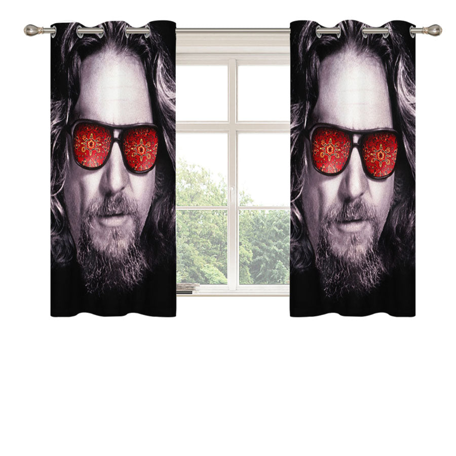 Big Lebowski The Dude Abides Peach Skin Window Curtains
