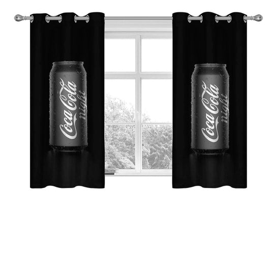Black And White Coca Cola Peach Skin Window Curtains