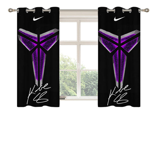Black Mamba Kobe Bryant Logo Peach Skin Window Curtains