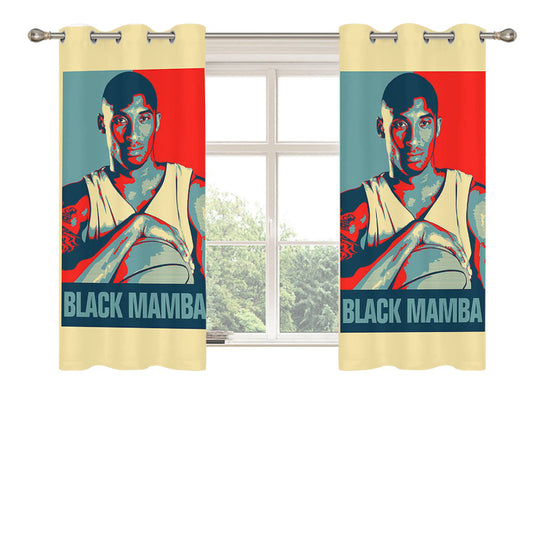 Black Mamba Kobe Bryant Pop Culture Peach Skin Window Curtains