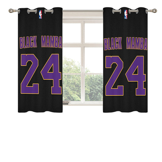 Black Mamba Kobe Real Black Peach Skin Window Curtains