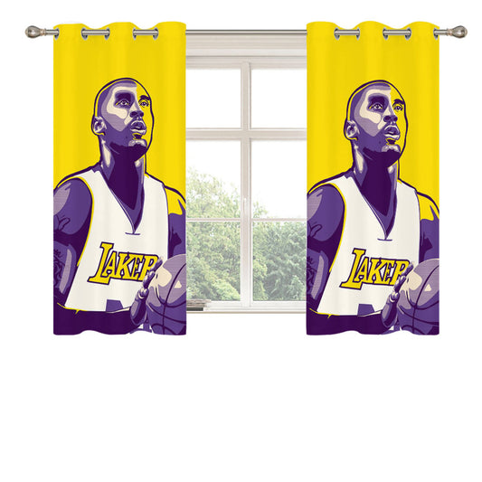 Black Mamba Lakers Kobe Bryant Nba Peach Skin Window Curtains