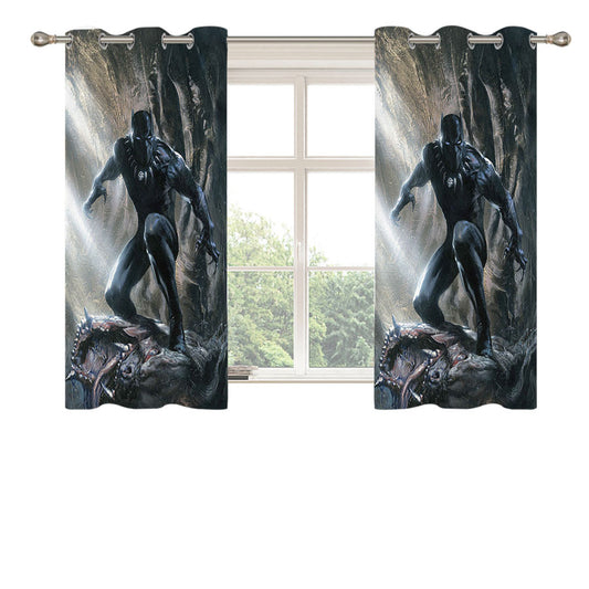 Black Panther Marvel Peach Skin Window Curtains