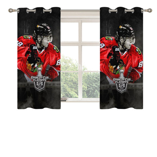 Blackhawks Hockey Chicago Captain Morgan Peach Skin Window Curtains
