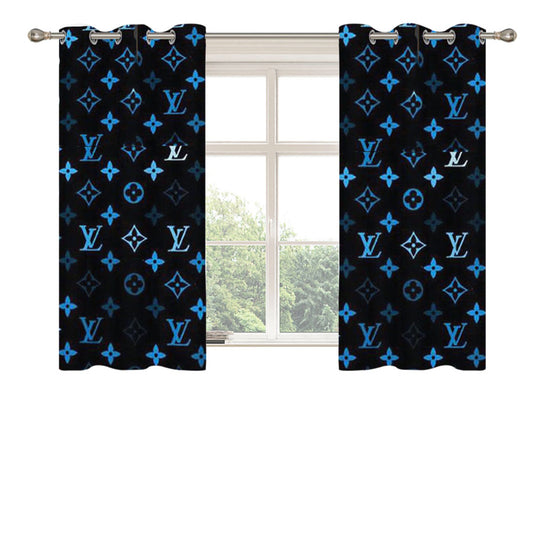 Blue Louis Vuitton Peach Skin Window Curtains