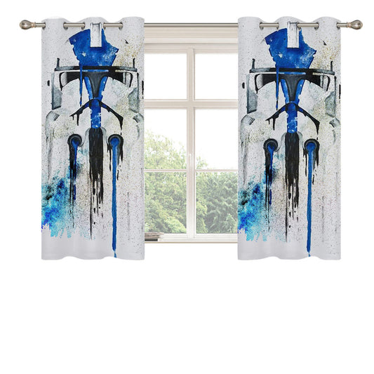 Blue Stormtrooper Star Wars Peach Skin Window Curtains